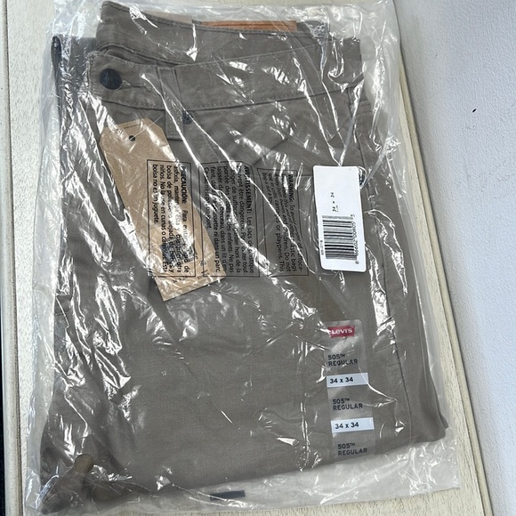 NWT - LEVI'S 505 Men's Regular Fit Pants, Brown - Size 34Wx34L - Picture 4 of 6